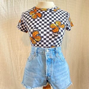 Butterfly Checkered Top